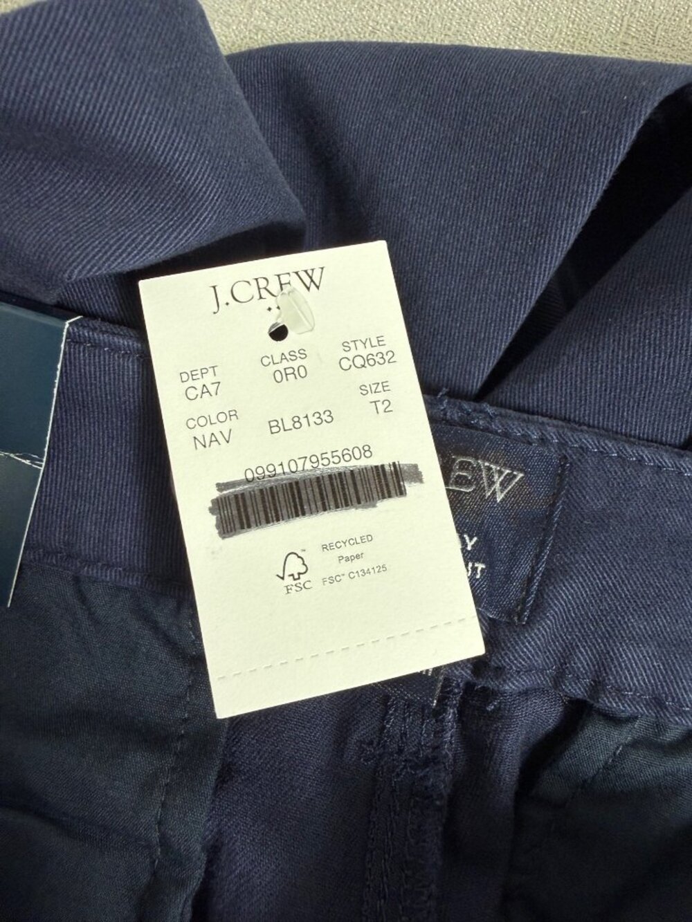 J. Crew Factory Tall Everyday Chino Pant Size 2 Tall Navy Blue Preppy Academia - Picture 6 of 13